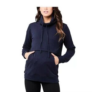 Ripe Maternity Joey Nursing‎ Sweatshirt in Navy Blue Cozy Loungewear Sz L